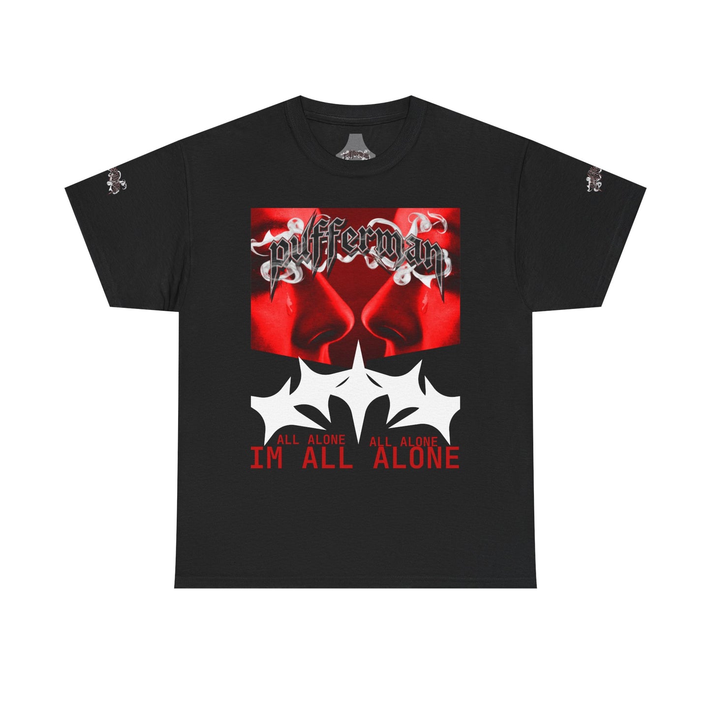 T-Shirt — 'I'm All Alone' Red Skull Graphic Tee